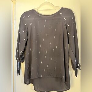 Cute Paper Moon Grey and Silver Blouse